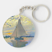 Monet Sailboat in Le Petit-Gennevilliers Schlüsselanhänger (Rückseite)