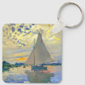 Monet Sailboat in Le Petit-Gennevilliers Schlüsselanhänger (Rückseite)
