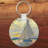 Monet Sailboat in Le Petit-Gennevilliers Schlüsselanhänger (Vorderseite)