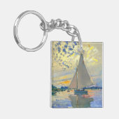 Monet Sailboat in Le Petit-Gennevilliers Schlüsselanhänger (Vorderseite links)