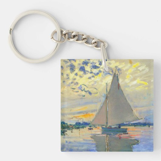 Monet Sailboat in Le Petit-Gennevilliers Schlüsselanhänger (Vorderseite)