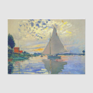 Monet Sailboat in Le Petit-Gennevilliers Seidenpapier
