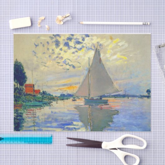 Monet Sailboat in Le Petit-Gennevilliers Seidenpapier (Handwerk)