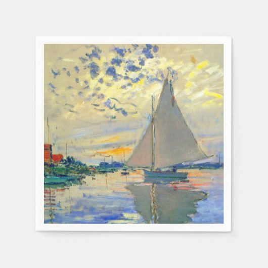 Monet Sailboat in Le Petit-Gennevilliers Serviette (Vorderseite)