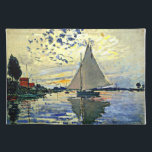 Monet - Sailboat in Le Petit-Gennevilliers Stofftischset<br><div class="desc">Sailboat in Le Petit-Gennevilliers,  berühmtes Gemälde des französischen Impressionisten Claude Monet</div>