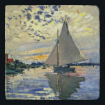 Monet - Sailboat in Le Petit-Gennevilliers Töpfeuntersetzer<br><div class="desc">Claude Monet Gemälde,  Sailboat in Le Petit-Gennevilliers,  berühmte Kunst</div>