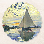 Monet - Sailboat in Le Petit-Gennevilliers Untersetzer<br><div class="desc">Claude Monets berühmtes Bild,  Sailboat in Le Petite-Gennevilliers</div>