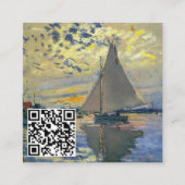 Monet - Sailboat, Le Petit-Gennevilliers - QR-Code Quadratische Visitenkarte (Vorderseite)