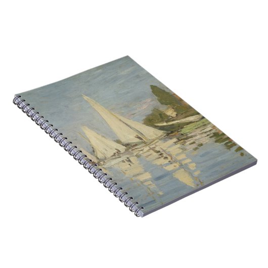 Monet Sailboats auf dem Seine Spiral Notebook Notizblock (Rechte Seite)