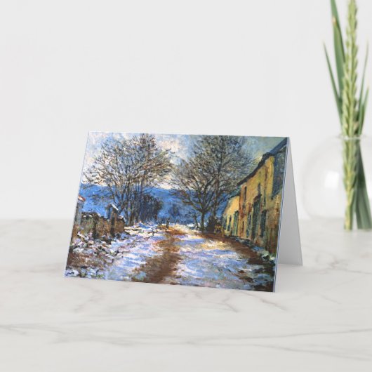 Monet - Schnee-Effekt in Limetz, Kunst Karte (Vorderseite)