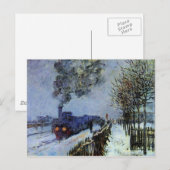 Monet - Schneeausbildung, die Lokomotive Postkarte (Vorne/Hinten)