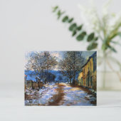 Monet - Schneeeffekt in Limetz Postkarte (Stehend Vorderseite)