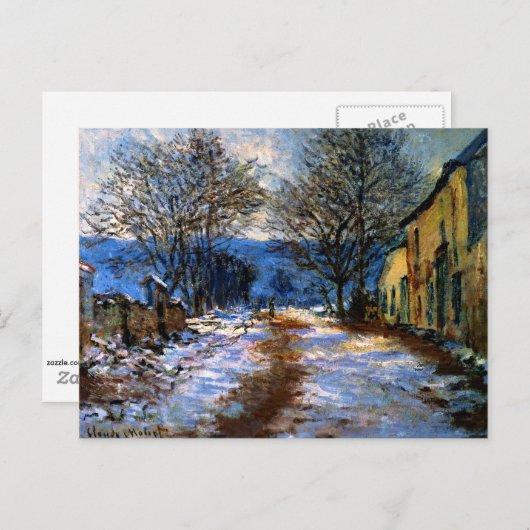 Monet - Schneeeffekt in Limetz Postkarte (Vorne/Hinten)