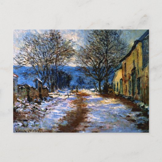 Monet - Schneeeffekt in Limetz Postkarte (Vorderseite)