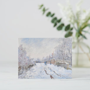 Monet Schneeszene in Argenteuil Feiertagspostkarte