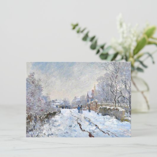 Monet - Schneeszene in Argenteuil Karte (Stehend Vorderseite)