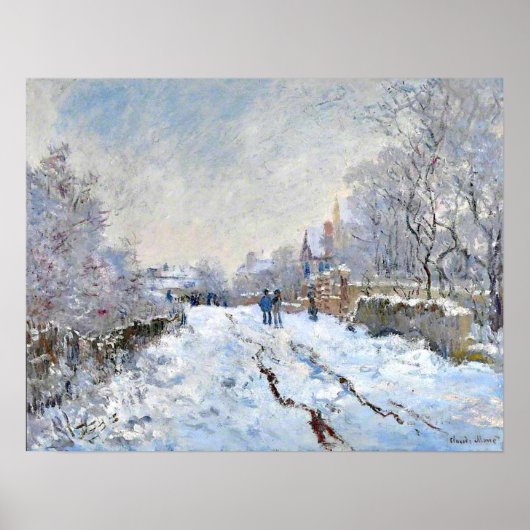 Monet - Schneeszene in Argenteuil Poster (Vorne)