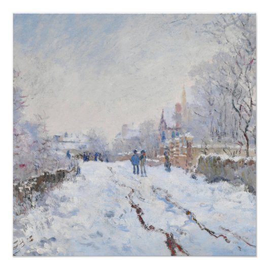 Monet Schneeszene in Argenteuil Poster (Vorderseite)