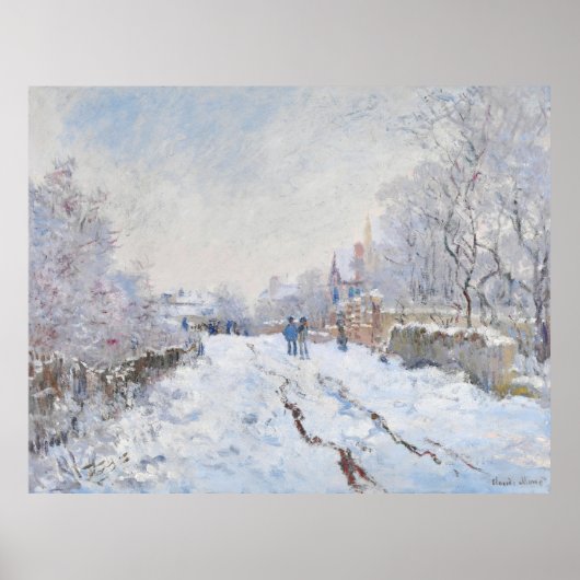 Monet Schneeszene in Argenteuil Poster (Vorne)