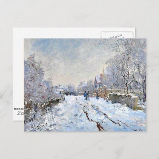 Monet - Schneeszene in Argenteuil Postkarte (Vorne/Hinten)