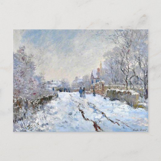 Monet - Schneeszene in Argenteuil Postkarte (Vorderseite)