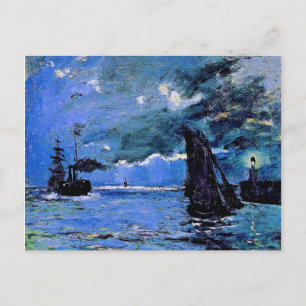 Monet - Seascape, Nachteffekt, berühmte Kunstwerke Feiertagspostkarte