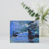 Monet - Seascape, Nachteffekt, berühmte Kunstwerke Feiertagspostkarte (Stehend Vorderseite)