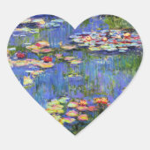 Monet - Seerosen, 1916, Herz-Aufkleber (Vorderseite)