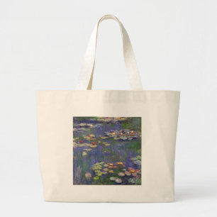Monet Seerosen Meisterwerk Malerei Jumbo Stoffbeutel