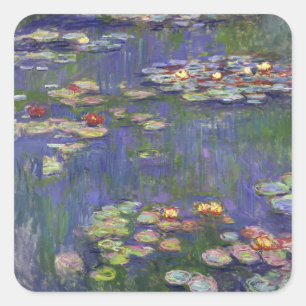 Monet Seerosen Meisterwerk Malerei Quadratischer Aufkleber