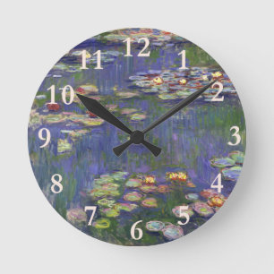 Monet Seerosen Meisterwerk Malerei Runde Wanduhr