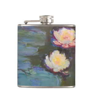 Monet Seerosen Teich Seerosen Malerei Flachmann