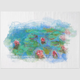 ** Monet Seerosenteich Floral Engel Decoupage AR23 Seidenpapier