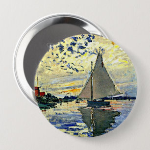Monet - Segelboot in le Petit Gennevilliers Button