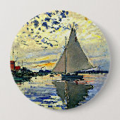 Monet - Segelboot in le Petit Gennevilliers Button (Vorderseite)