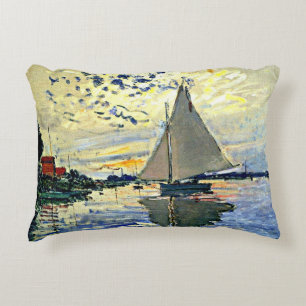 Monet - Segelboot in Le Petit Gennevilliers Dekokissen