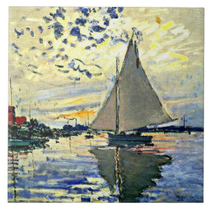 Monet - Segelboot in Le Petit Gennevilliers Fliese