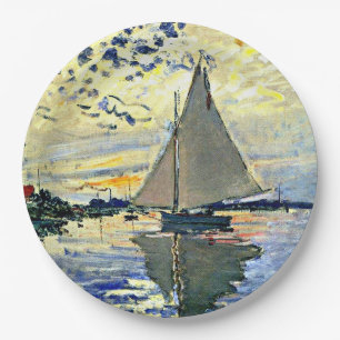 Monet - Segelboot in le Petit Gennevilliers Pappteller