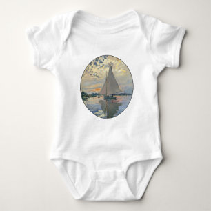 Monet-Segelschiff Französischer Impressionismus Kl Baby Strampler