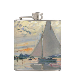 Monet-Segelschiff Französischer Impressionismus Kl Flachmann