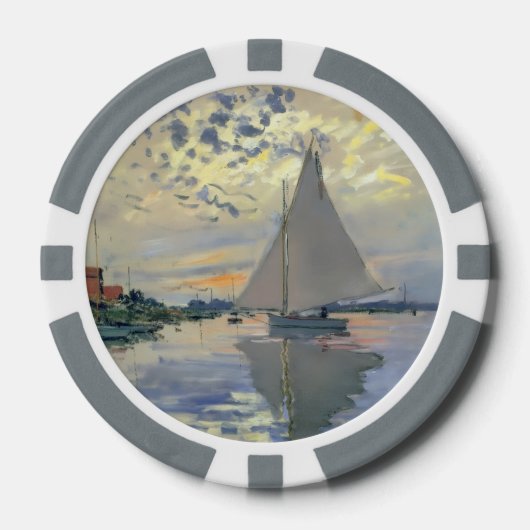 Monet-Segelschiff Französischer Impressionismus Kl Pokerchips (Vorderseite)