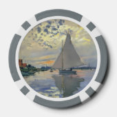 Monet-Segelschiff Französischer Impressionismus Kl Pokerchips (Rückseite)