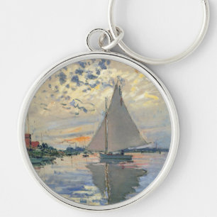Monet-Segelschiff Französischer Impressionismus Kl Schlüsselanhänger