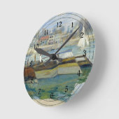 Monet - Seine bei Asniers Runde Wanduhr (Winkel)