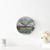 Monet - Seine bei Asniers Runde Wanduhr (Zuhause)
