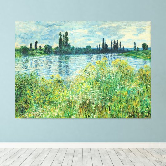 Monet - Seine-Ufer in Vetheuil Leinwanddruck (Insitu (Holzboden))