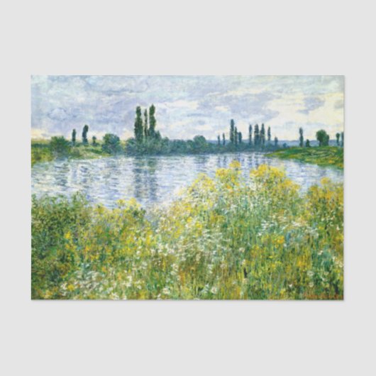 Monet - Seine-Ufer in Vetheuil Seidenpapier (Vorderseite)