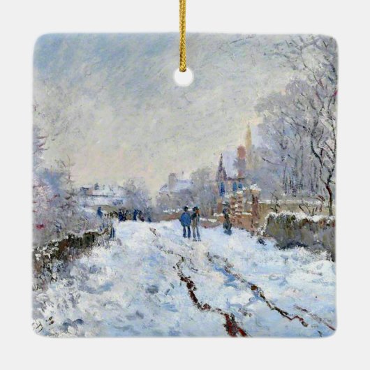 Monet - Snow Scene at Argenteuil Keramikornament (Rückseite)