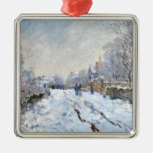 Monet - Snow Scene at Argenteuil Ornament Aus Metall (Vorne)