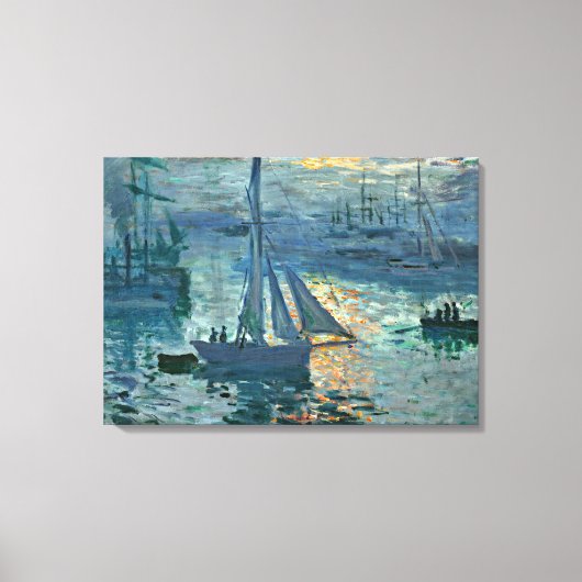 Monet - Sonnenaufgang (Marine), Kunstmalerei Leinwanddruck (Vorderseite)